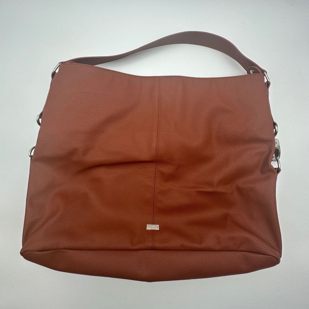 Jewell by Thirty-One Cognac Pebbled Vegan Hobo Shoulder Bag Brown